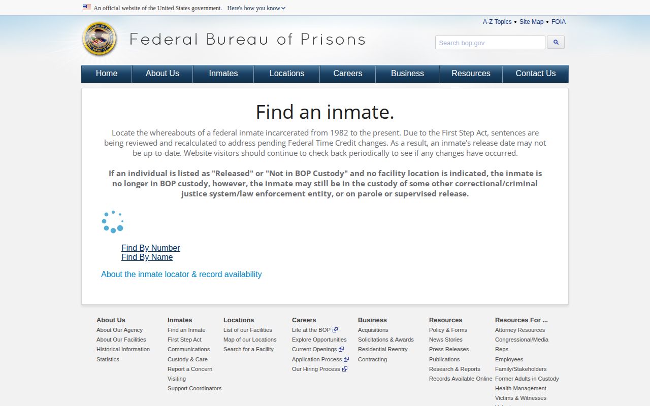 BOP federal prisoner release result for Hamblen County lookup context